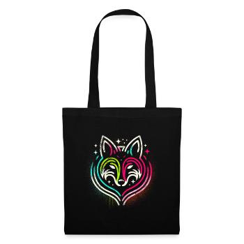 Renard néon - Sac en tissu - noir - Devant