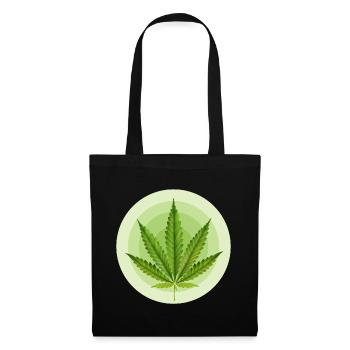 Feuille Cannabis Grafique Circulaire - Sac en tissu - noir - Devant