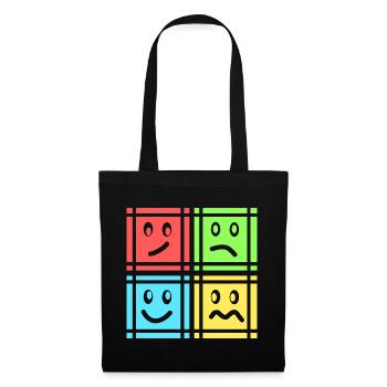 Motifs géométriques - Sac en tissu - noir - Devant