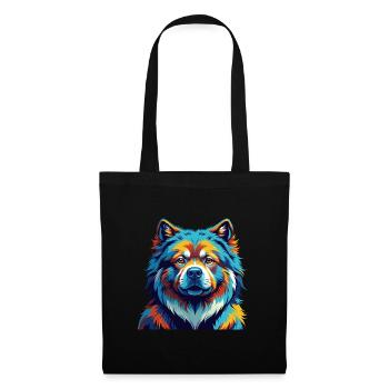 Chow Chow Hund Rasse Bunt Karikatur Kawaii - Stoffbeutel - Schwarz - Vorne