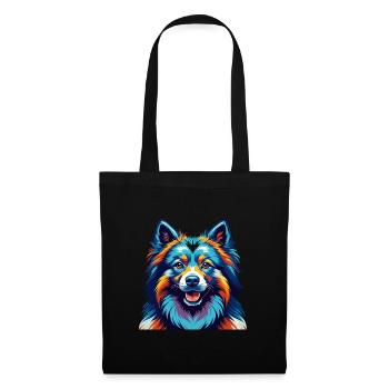 Keeshond Dog Breed Colorful Cartoon Kawaii - Tote Bag - black - Front