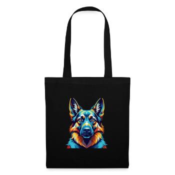 German Shepherd Dog Breed Colorful Cartoon Kawaii - Tote Bag - black - Front