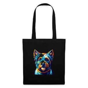 Englisch White Terrier Hunderasse Karikatur Kawaii - Stoffbeutel - Schwarz - Vorne