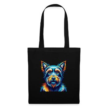 Cesky Terrier Hunderasse Bunte Karikatur Kawaii - Stoffbeutel - Schwarz - Vorne
