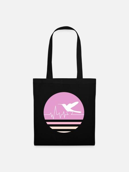 Pastel Pink Hummingbird - Tote Bag - black