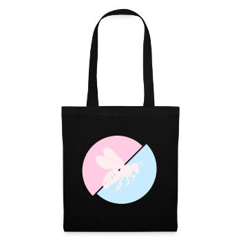 Bee Contrast Red Pastel Blue - Tote Bag - black - Front