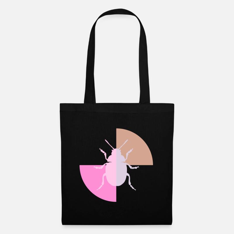 Duo Pastellgrau Rosa - Stoffbeutel - Schwarz