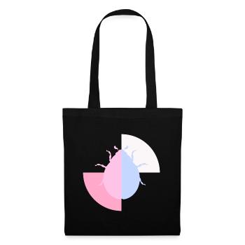 Duo Coccinelle Bleu Pastel Rose - Sac en tissu - noir - Devant