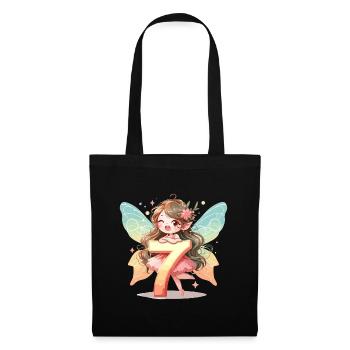 7 Jahre Fee Elfe Geburtstag Geschenk - Stoffbeutel - Schwarz - Vorne