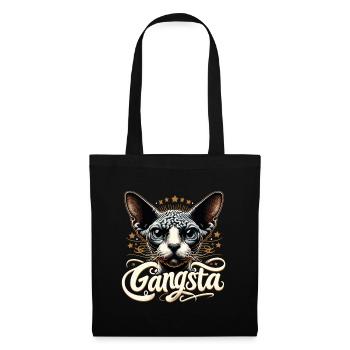Cornish Rex Gangsta Hip Hop Cat Gift - Tote Bag - black - Front