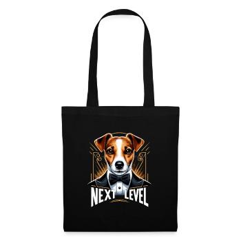 Jack Russell Terrier Smoking Next Level Geschenk - Stoffbeutel - Schwarz - Vorne