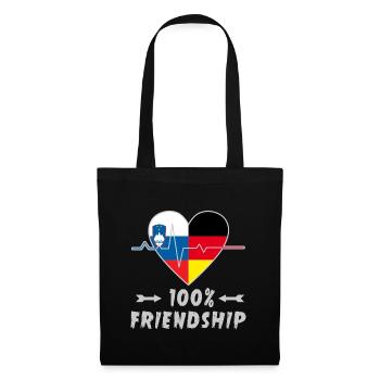 100 % amitié entre la Slovénie et l'Allemagne - Sac en tissu - noir - Devant