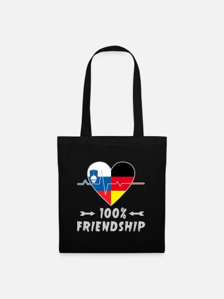Slowenien und Deutschland 100% Freundschaft - Stoffbeutel - Schwarz