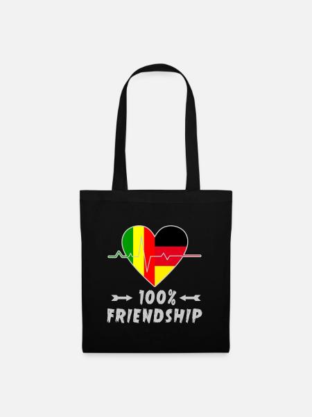Mali und Deutschland 100% Freundschaft - Stoffbeutel - Schwarz