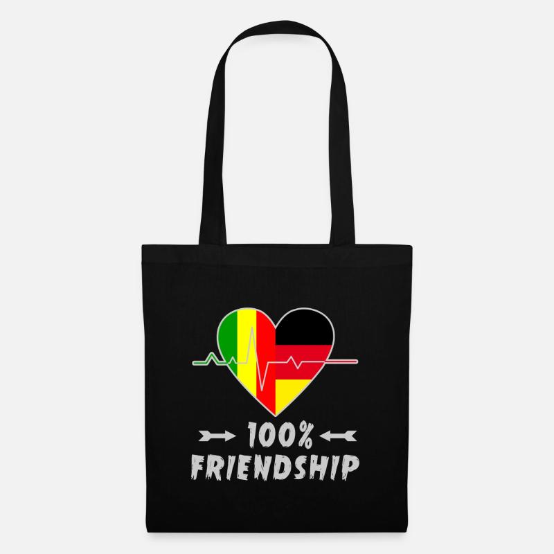 Mali und Deutschland 100% Freundschaft - Stoffbeutel - Schwarz