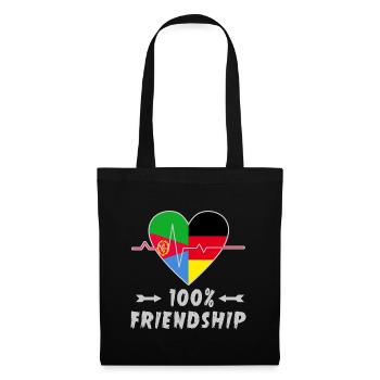 Eritrea und Deutschland 100% Freundschaft - Stoffbeutel - Schwarz - Vorne