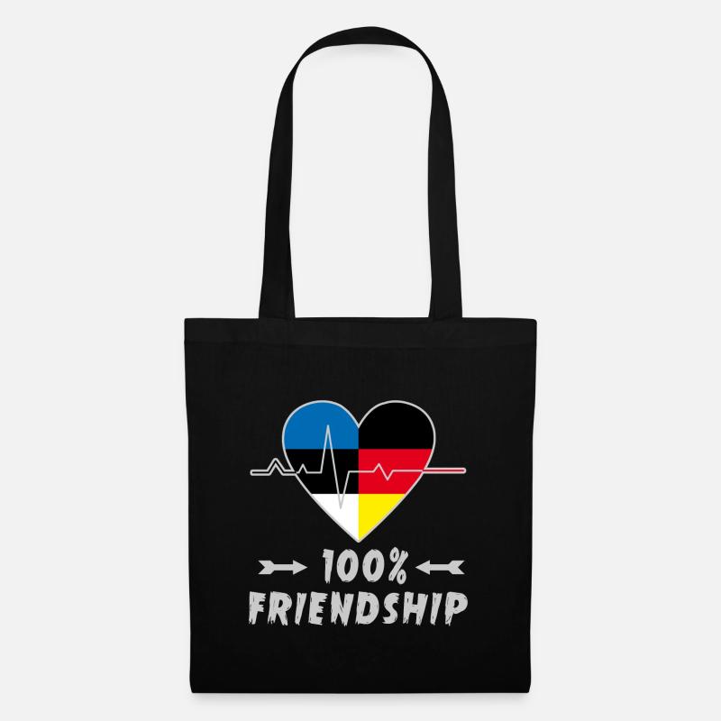 Estland und Deutschland 100% Freundschaft - Stoffbeutel - Schwarz