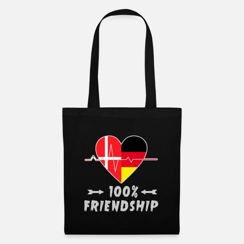 Dänemark und Deutschland 100% Freundschaft - Stoffbeutel - Schwarz