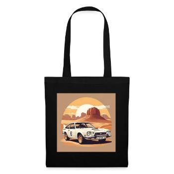 Voiture de Rally dans le Désert - Sac en tissu - noir - Devant