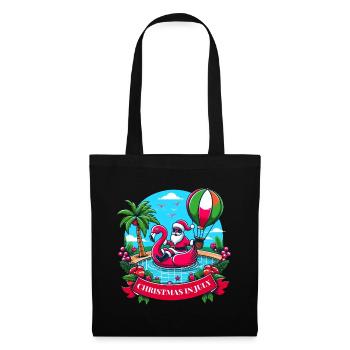 Celebrate Christmas in July with Santa & Flamingo! - Tote Bag - black - Front