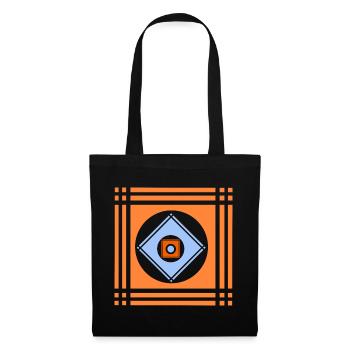 Geometric play of colours in a square - Tote Bag - black - Front