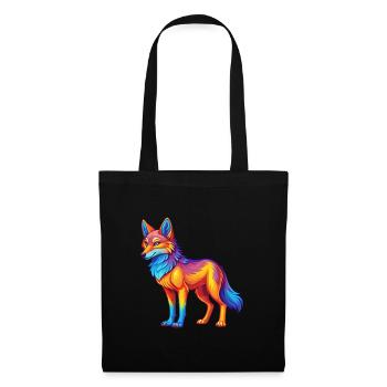Coyote Colorful Kawaii Cartoon Character Clipart - Tote Bag - black - Front