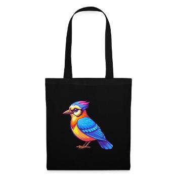 Blue Jay Colorful Kawaii Cartoon Character Clipart - Tote Bag - black - Front
