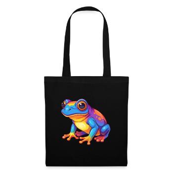 Frog Colorful Kawaii Cartoon Character Clipart - Tote Bag - black - Front