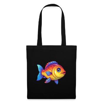 Fish Colorful Kawaii Cartoon Character Clipart - Tote Bag - black - Front