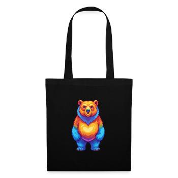 Bear Colorful Kawaii Cartoon Character Clipart - Tote Bag - black - Front