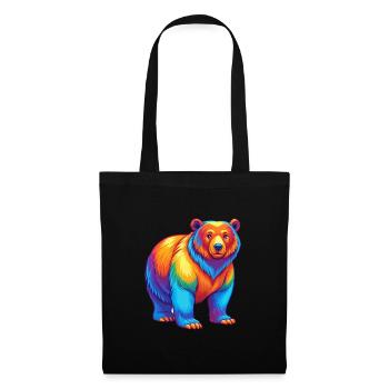 Bear Colorful Kawaii Cartoon Character Clipart - Tote Bag - black - Front