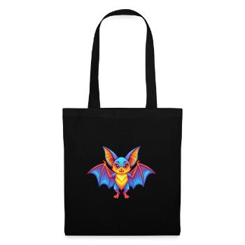 Chauve-souris coloré Kawaii dessin animé Personnage Clipart - Sac en tissu - noir - Devant