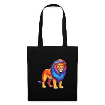 Lion Colorful Kawaii Cartoon Character Clipart - Tote Bag - black - Front