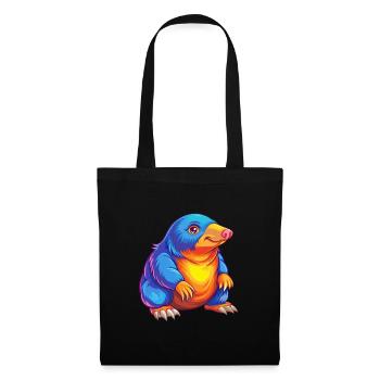 Mole Colorful Kawaii Cartoon Character Clipart - Tote Bag - black - Front