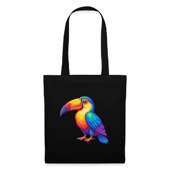 Toucan Colorful Kawaii Cartoon Character Clipart - Tote Bag - black - Front