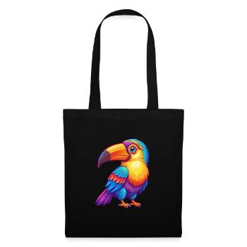 Toucan Colorful Kawaii Cartoon Character Clipart - Tote Bag - black - Front