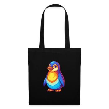 Pinguin Bunte Kawaii Cartoon Figur Clipart - Stoffbeutel - Schwarz - Vorne