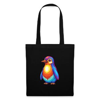 Pinguin Bunte Kawaii Cartoon Figur Clipart - Stoffbeutel - Schwarz - Vorne