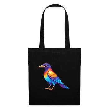 Magpie Colorful Kawaii Cartoon Character Clipart - Tote Bag - black - Front