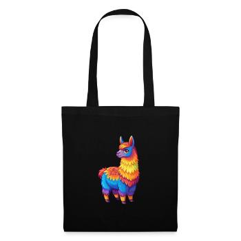 Llama Colorful Kawaii Cartoon Character Clipart - Tote Bag - black - Front