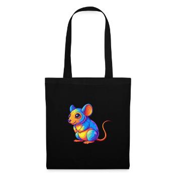 Mouse Colorful Kawaii Cartoon Character Clipart - Tote Bag - black - Front