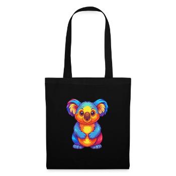 Koala Colorful Kawaii Cartoon Character Clipart - Tote Bag - black - Front