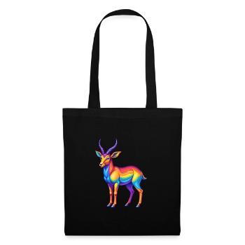 Impala Bunte Kawaii Cartoon Figur Clipart - Stoffbeutel - Schwarz - Vorne