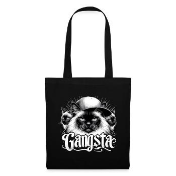 Heilige Birma Katze Birmakatze Trio Gangsta Gesche - Stoffbeutel - Schwarz - Vorne