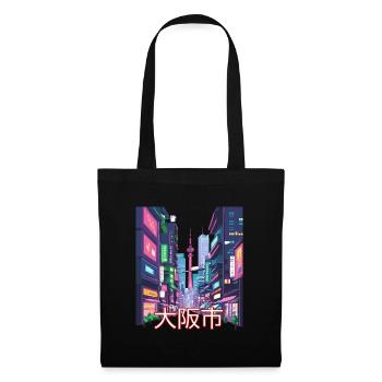 Osaka City Glow - Stoffbeutel - Schwarz - Vorne