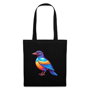 Magpie Colorful Kawaii Cartoon Character Bird - Tote Bag - black - Front
