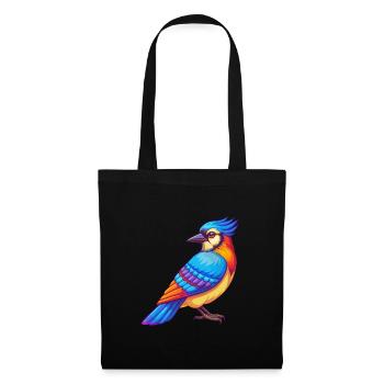 Blauhäher Bunte Kawaii Cartoon Figur Vogel - Stoffbeutel - Schwarz - Vorne