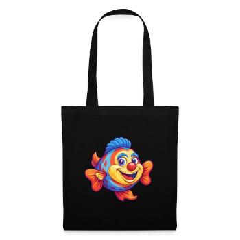 Clown Tang Buntes Kawaii Cartoon Meerestier - Stoffbeutel - Schwarz - Vorne
