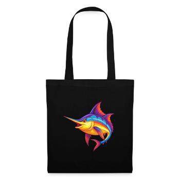 Swordfish Colorful Kawaii Cartoon Sea Animal - Tote Bag - black - Front