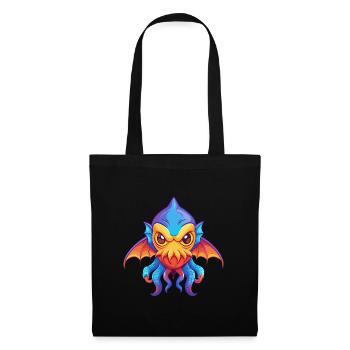 Vampire Squid Colorful Kawaii Cartoon Sea Animal - Tote Bag - black - Front